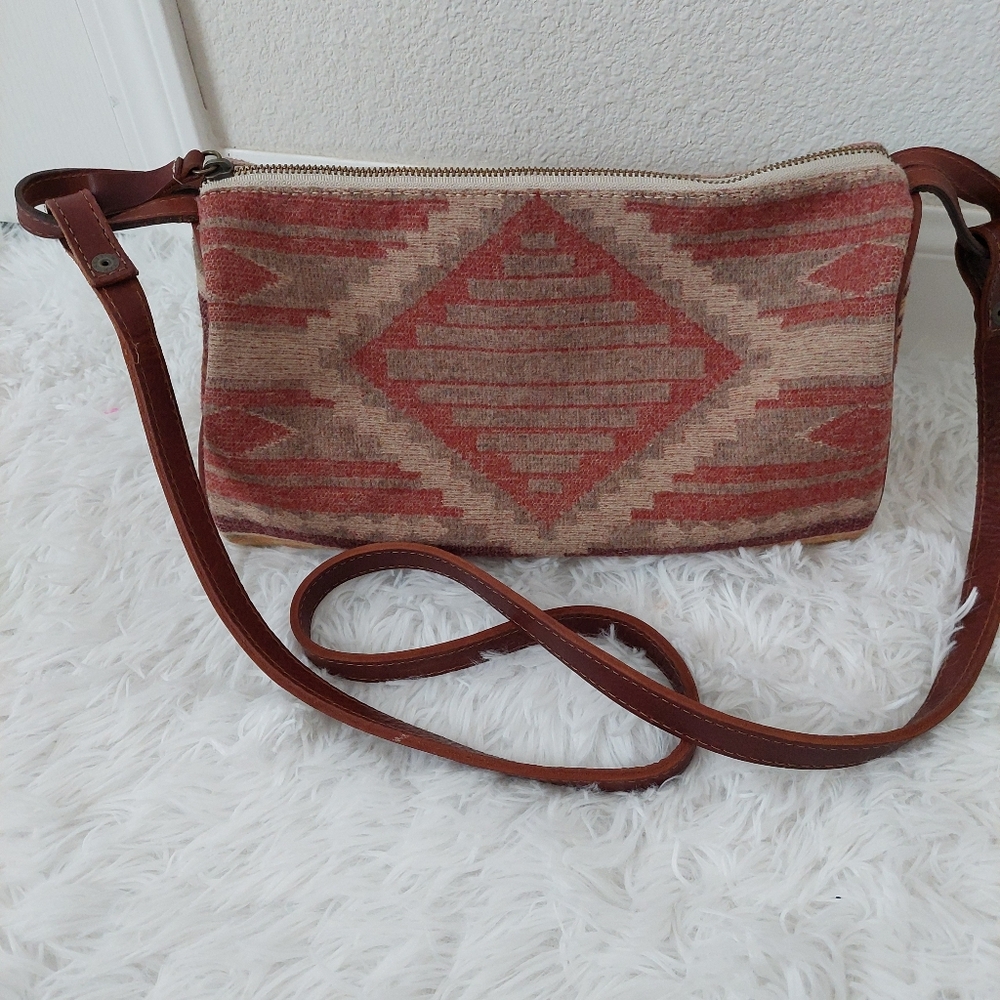 Pendleton Rust and Tan Aztec Crossbody Bag